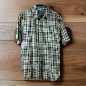 Pen West Shirt Pendleton Country Traditional Mens Plaid Short Sleeve Shirt Sz XL